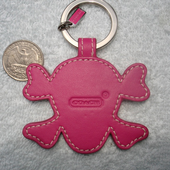 COACH SILVER STUD SKULL KEY RING- BAG CHARM #92744 - Picture 8 of 8